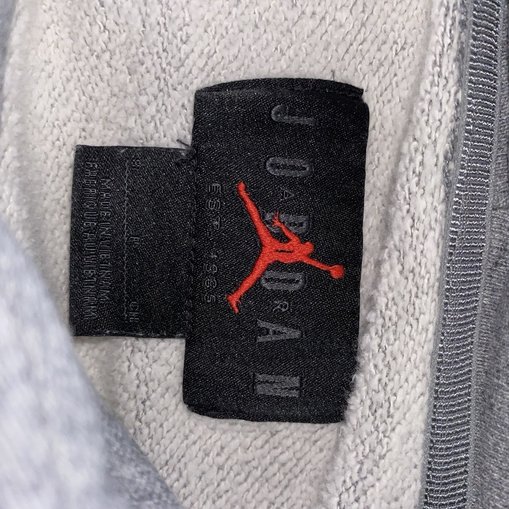 Nike Air Jordan Flight Fleece Pull Over Hoodie Gray Small - Picture 11 of 11